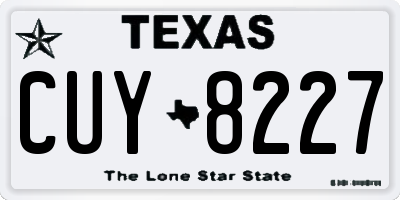 TX license plate CUY8227