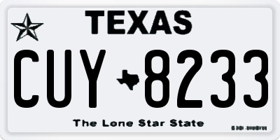 TX license plate CUY8233