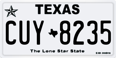 TX license plate CUY8235