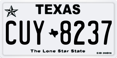 TX license plate CUY8237