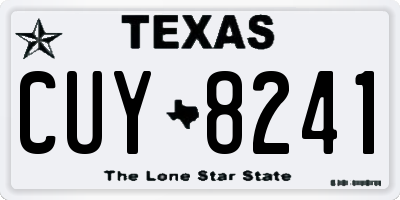 TX license plate CUY8241