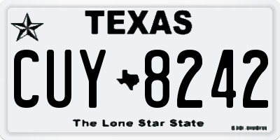 TX license plate CUY8242
