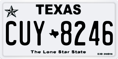 TX license plate CUY8246