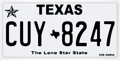 TX license plate CUY8247