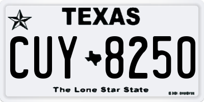 TX license plate CUY8250