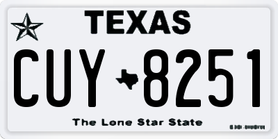 TX license plate CUY8251