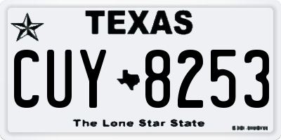 TX license plate CUY8253