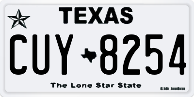 TX license plate CUY8254