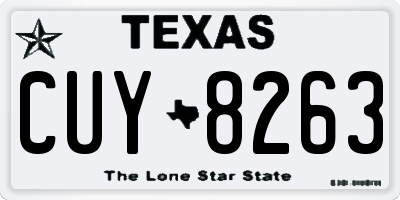 TX license plate CUY8263