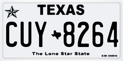TX license plate CUY8264