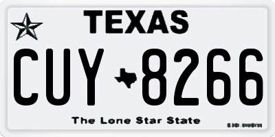 TX license plate CUY8266