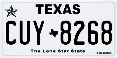 TX license plate CUY8268
