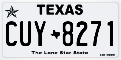 TX license plate CUY8271