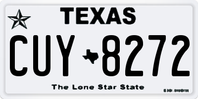 TX license plate CUY8272