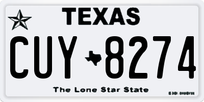 TX license plate CUY8274