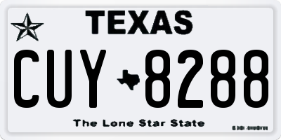 TX license plate CUY8288