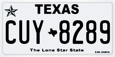 TX license plate CUY8289