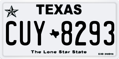 TX license plate CUY8293