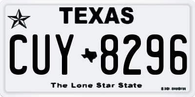 TX license plate CUY8296