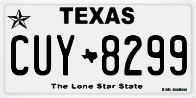 TX license plate CUY8299