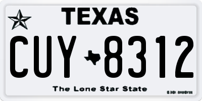 TX license plate CUY8312