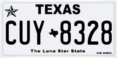 TX license plate CUY8328