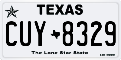TX license plate CUY8329