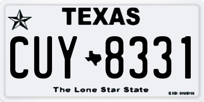 TX license plate CUY8331