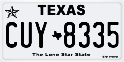 TX license plate CUY8335