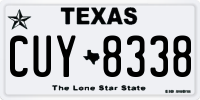 TX license plate CUY8338