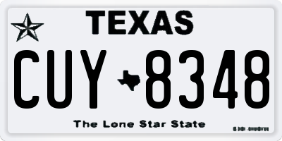TX license plate CUY8348