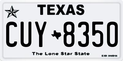 TX license plate CUY8350