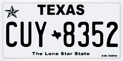 TX license plate CUY8352