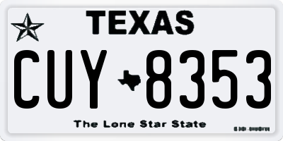 TX license plate CUY8353