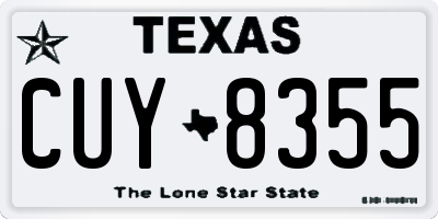 TX license plate CUY8355
