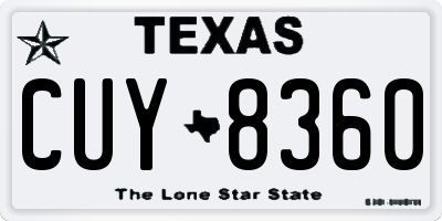 TX license plate CUY8360