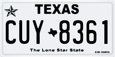 TX license plate CUY8361