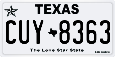 TX license plate CUY8363