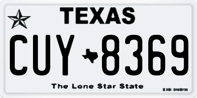TX license plate CUY8369