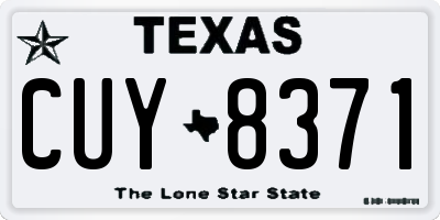 TX license plate CUY8371