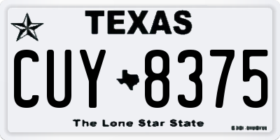 TX license plate CUY8375