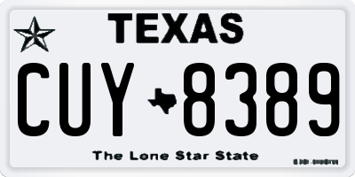 TX license plate CUY8389