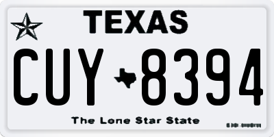 TX license plate CUY8394