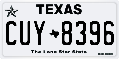 TX license plate CUY8396