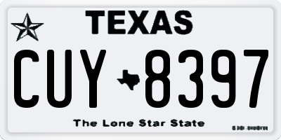 TX license plate CUY8397