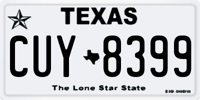 TX license plate CUY8399