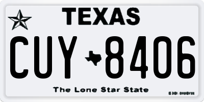 TX license plate CUY8406