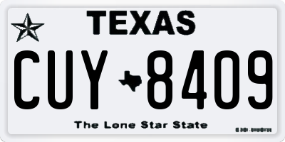 TX license plate CUY8409