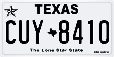 TX license plate CUY8410