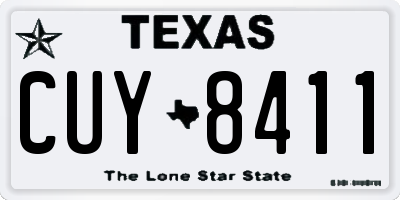 TX license plate CUY8411